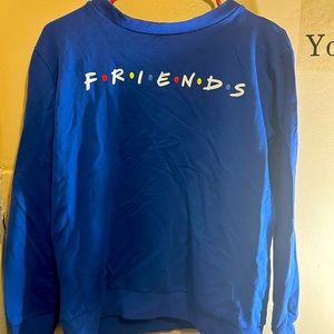 Royal blue Friends crew neck, size small but it is is oversize material